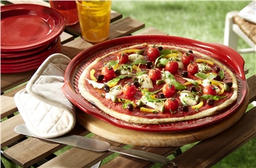 EH Pizza/Fırın Kabı Yuvarlak  40 cm Kırmızı/Burgundy -347614